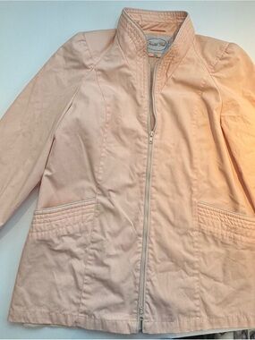 Vintage 1980s Freddi Gail Zip-up Utility Jacket Pastel Pink Sz 15/16